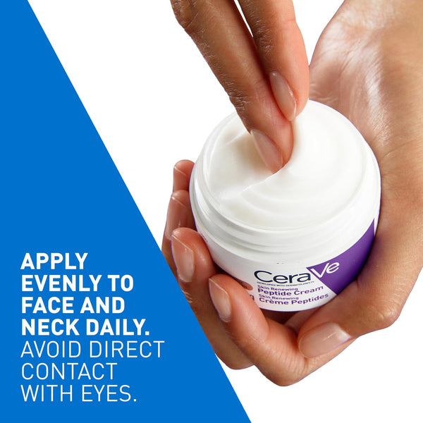 Cerave Skin Renewing Night Cream, Niacinamide, Peptide Complex, and Hyaluronic Acid Moisturizer for Face, 1.7 Ounce, Packaging May Vary
