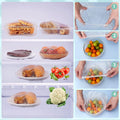 300PCS Fresh Keeping Bags,Elastic Food Storage Covers,Universal Kitchen Wrap Seal Caps,Food Covers Stretch Reusable,Stretch Plastic Wrap Bowl