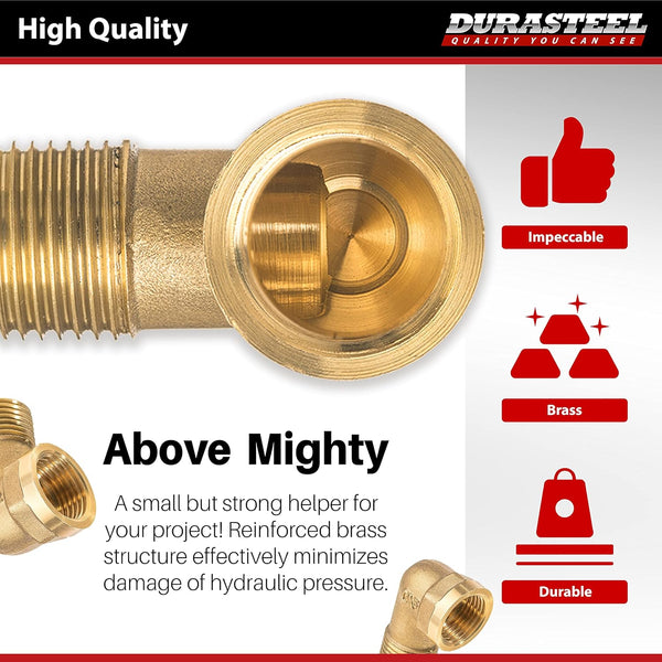 Durasteel Wall Mount Faucet 90-Degree Elbow - Commercial Kitchen Faucet Space Saving Backsplash Kit - Heavy Duty 1/2" IPS Female X 1/2" IPS Male