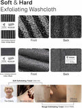 Yiclick 2PCS Exfoliating Washcloth Towel - Exfoliating Body Scrubber Exfoliator, Loofah Sponge Wash Cloth, Korean & Japanse & African Net Sponge