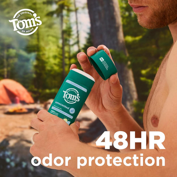 TomâS of Maine Unscented Natural Deodorant for Women and Men, Aluminum Free, 3.25 Oz