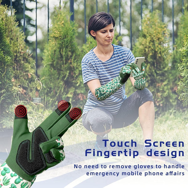 Schwer Gardening Gloves for Women, Rose Pruning Gloves with Forearm Protection, Breathable and Comfortable Thorn Proof Garden Glove with Touch