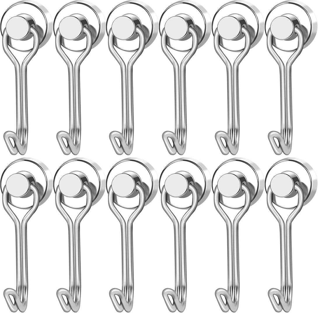 LOVIMAG Mug Hanger Hooks, 12 Pcs Magnetic Hooks 2025 Cruise Cabins Essentials Strong Heavy Duty Magnets Decorations Must Haves Travel Classroom Home Refrigerator Door Fridge Lanyards, Silver