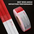 WAENLIR 2 Inch X 30 Feet Reflective Safety Tape DOT-C2 Waterproof Red and White Adhesive Conspicuity Tape for Trailer, Outdoor, Cars, Trucks