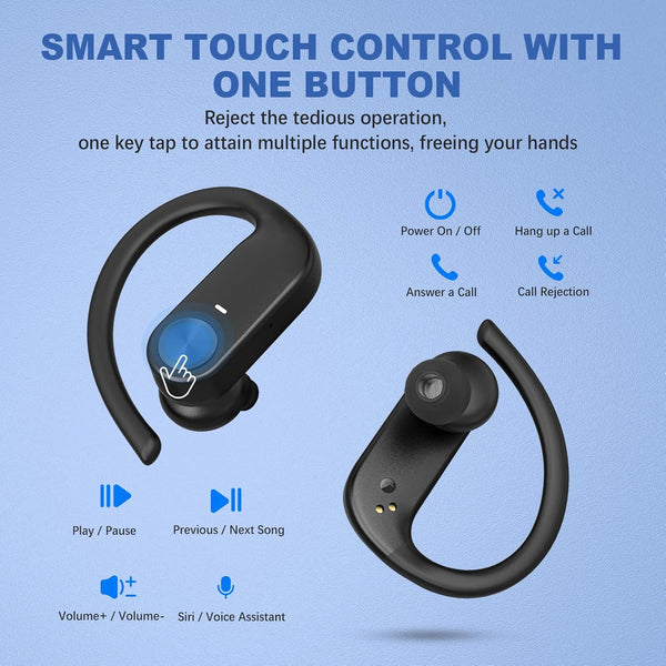 Wireless Earbuds 40H Playtime 8H Continuous Playtime Bluetooth Ear Buds, IPX6 Waterproof Stereo Sound Bluetooth Wireless Headphones with