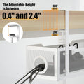 Under Desk Cable Management Tray White, Cinati Wire Organizers No Drill, Cable Tray with Clamp for Wire Management, Cord Organization Box for