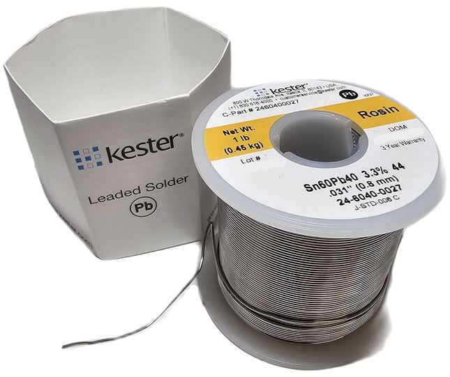 KESTER SOLDER 24-6040-0027 Wire Solder, 0.031"Dia., Pack of (1),32117