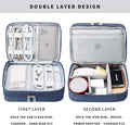 Mygreen Electronic Organizer Travel Cable Organizer Bag for Hard Drives, Cables, Charger, Phone, USB, SD Card Dark Blue