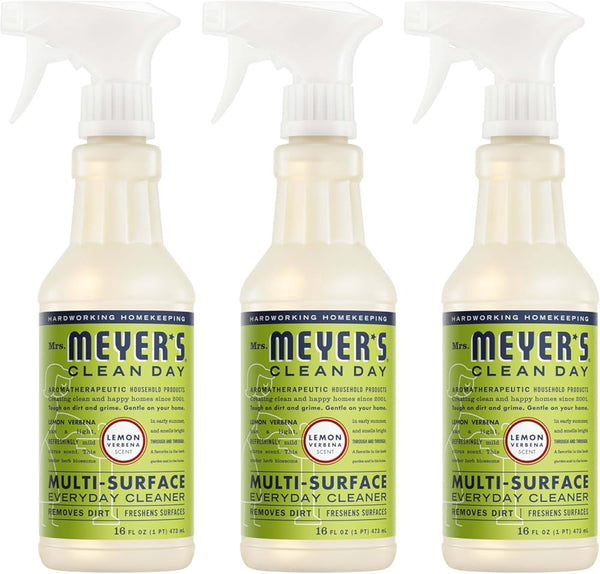 MRS. MEYER'S CLEAN DAY All-Purpose Cleaner Spray, Cruelty Free Formula, Lemon Verbena, 16 Fl. Oz - Pack of 3