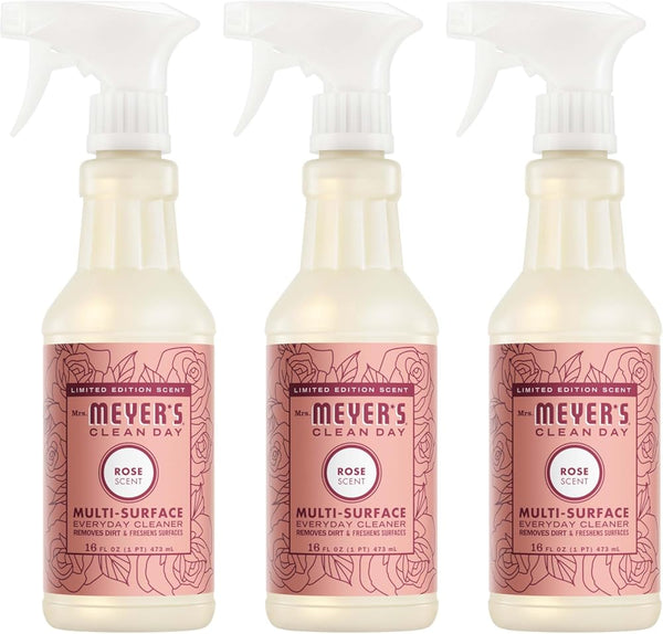 MRS. MEYER'S CLEAN DAY All-Purpose Cleaner Spray, Limited Edition Rose, 16 Fl. Oz - Pack of 3