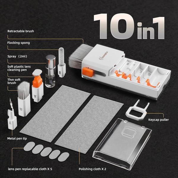 Keyboard Cleaner Laptop Cleaning Kit, All-in-One Keyboard Cleaning Kit, Laptop Cleaner Tool for MacBook iPad iPhone Computer, Portable Electronics