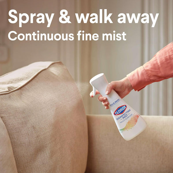 Clorox Disinfecting Mist, Lemongrass Mandarin, Household Essentials, 3 Refills, 16 Fl Oz Each