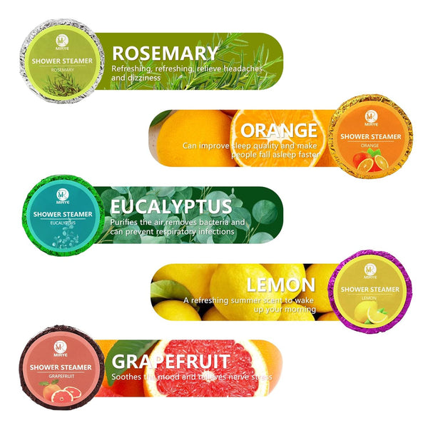 40 PCS Shower Steamers Aromatherapy for Women or Men, 10 Scents Organic with Rose Lavender Mint Watermelon Eucalyptus Lemon Rosemary Grapefruit,