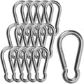 Carabiner 3 Inch Spring Snap Hook, 16Pcs M8 5/16 Inch Spring Snap Hook Quick Link for Camping Hiking, 500LBS Holding Capacity Heavy Duty Steel