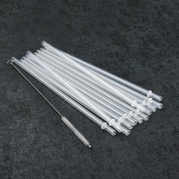 ALINK 12-Pack Reusable Plastic Clear Straws, 13 Inch Extra Long Tumbler Straws for Stanley Cups, 1 Gallon, 64 Oz 40 Oz 32 Oz Water Bottles, plus