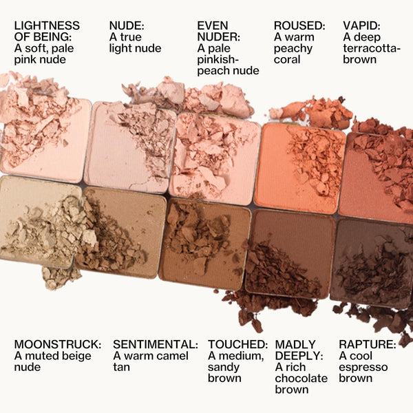 Pacifica Pink Nudes Mineral Eyeshadow Palette, 10 Neutral Shades, for Natural or Smoky Eye Look, Naked Eye Makeup, Longwearing & Blendable, Vegan,