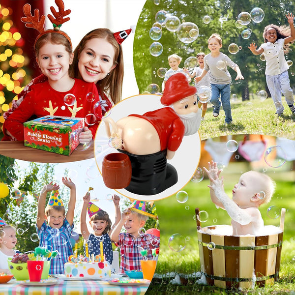 Santa Claus Bubble Butt Machine, Automatic Bubble Blower Machine Santa Claus Toy, Funny Santa Automatic Fart Bubble Machine with Music & Flashing
