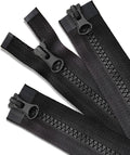 Wavebeexs 28 Inch Jacket Zipper - 3 Piece Black Plastic Coat Separating Zipper for down Jacket, Sweatshirt, Parka and More