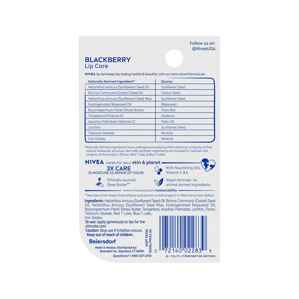 Nivea Lip Balm - Blackberry Shine - 0.17Oz, 0.17 Oz