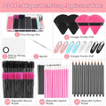 Disposable Applicators Kit with Makeup Puff, Mixing Palette, Artist Supplies, Accessories, Mascara Wands, Lip Brushes, Hair Clips, Powder Puffs