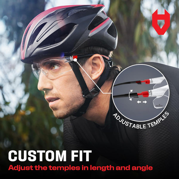 Nocry Clear Safety Glasses for Men and Women with Anti-Fog and Scratch Resistant Wrap around Lenses, Adjustable Temples and Nose Pads â ANSI Z87