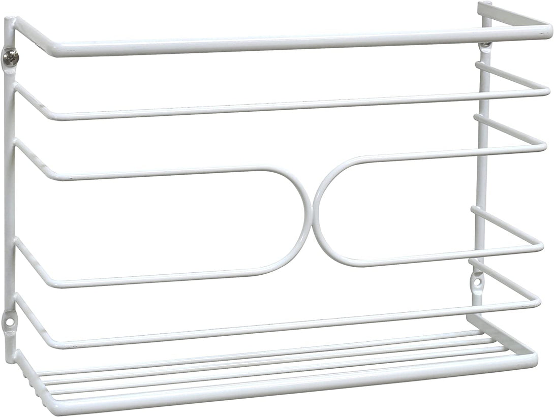 Decobrothers Wall Mount Kitchen Wrap Organizer Rack, White