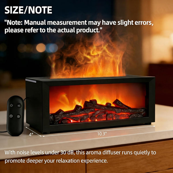 Fireplace Humidifier Diffuser, 7 Colors Flame Diffuser for Essential Oils, Fire Aroma Diffuser with Remote, Air Humidifiers Aromatherapy Diffuser