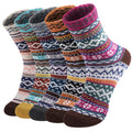 Pleneal Pack Wool Socks for Warm Winter Women Thick Knit Cozy