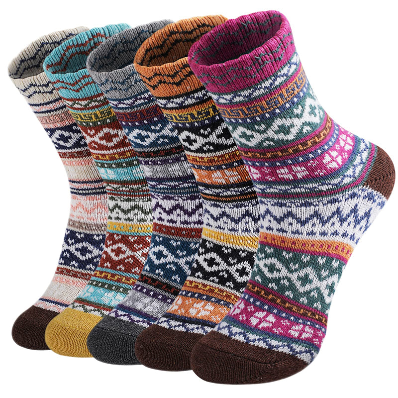 Pleneal Pack Wool Socks for Warm Winter Women Thick Knit Cozy