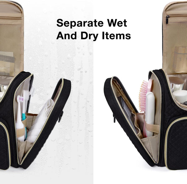 BAGSMART Toiletry Bag, Travel Toiletry Bag for Women, Water-Resistant Cosmetic Makeup Bag, Large Capacity Door Room Essentials Travel Organizer