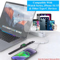 3 in 1 Short Charger for Apple Watch - Portable Charging Cable USB C & USB a Compatible with Iwatch Series Ultra 2/SE 2/10/9/8/7/6-1, Iphone 16/15