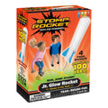 Stomp Rocket Jr Glow Rocket Launcher for Kids - 4 Glow-In-The-Dark Rockets - Outdoor Fun Toy Gift for Boys & Girls - STEM Soft Foam Blaster Set
