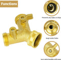 AUTOMAN Hose Splitter 2 Way, Garden Hose Splitter, 100% Rustproof Brass Water Hose Splitter with Adjustable Flow Valves, Seamless Design & 2 Extra