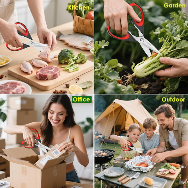 Ibayam Kitchen Scissors All Purpose Heavy Duty, Kitchen Utensils Set, Stainless Steel Cooking Utensils Gadgets, Meat Poultry Food Shears