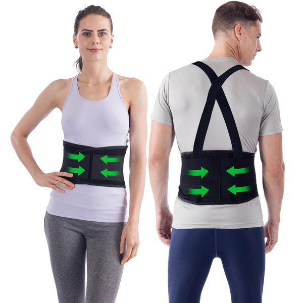 Nyortho Back Brace Women & Men - Medium -30"-34"- Relieves Pain - Support Suspenders - Osteoporosis - Maximum Posture Spine Support - Hook Loop - Mens