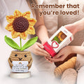 Gossby Positive Sunflower Doll Crochet with Card - This Is a Little Reminder - Appreciation Gift for Coworker, Best Friend, Teacher, Sister, Mom -