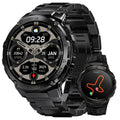 Smart Watches for Men GPS, Pressure,Altitude,Compass, 480Mah Extra-Large Battery, 50M Waterproof, Full Metal Body Rugged Smartwatch, Answer/Make