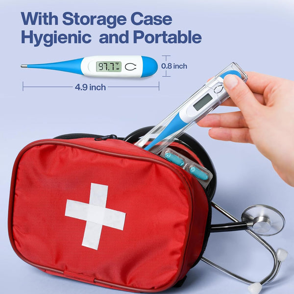 Boncare 10 Seconds Oral Thermometer for Adults and Kids - Accurate & Safe Rectal Thermometer for Baby with Fever Alarm, Digital Thermometer FSA