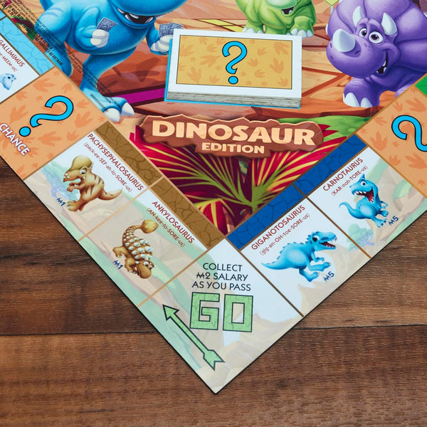 Hasbro Gaming Monopoly Junior Dinosaur Edition Game | Kids Board Games with Dino-Themed Toy Tokens | 2-4 Players for Boys & Girls | Ages 5+