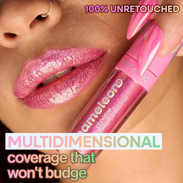 wet n wild Chameleon Chrome Lip Foil, Bold Light-Reflecting Pigments, Multidimensional Shine, Non-Sticky Smooth Formula,Vegan & Cruelty-Free -