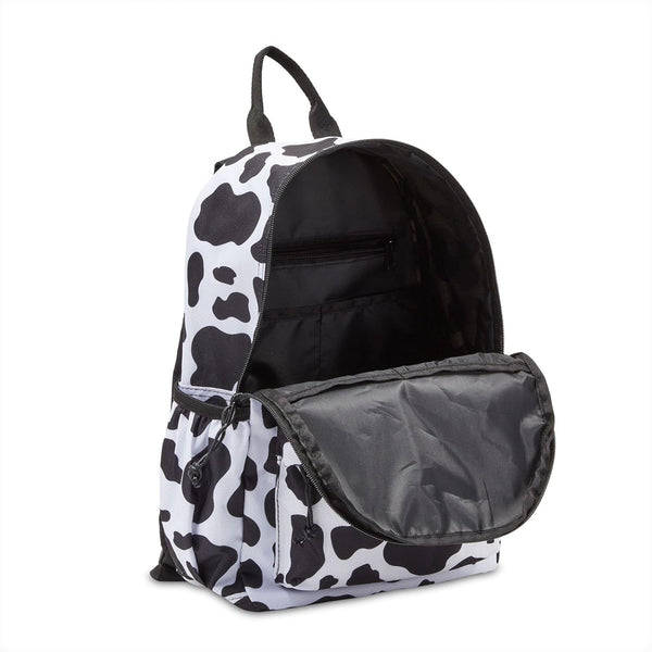 Zodaca Cow Print Mini Backpack for Women, and Girls, Small Shoulder Bag for School, Travel, Day Trips, Concerts, and Festivals, Cow Mini Backpack