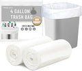 Limonlaviu Small Garbage Bags - 4 Gallon, 100 Count Unscented White Mini Trash Bags for Bathroom Can
