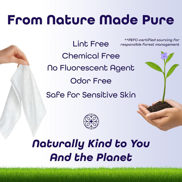 Disposable Face Towels XL â Ultra Soft, Odor-Free Dry Towelettes for Skincare & Makeup Removal, Plant-Based, Safe for Acne-Prone & Sensitive Skin,