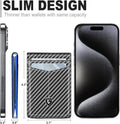 GSOIAX Slim Wallet for Men Leather Carbon Fiber RFID Blocking Minimalist Front Pocket Bifold Mens Wallet with ID Window,12 Credit Card Holders