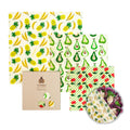 SUPERBEE Beeswax Wrap for Food, Set of 3 Bees Wax Wraps, Reusable Bees Paper for Wrapping Vegetables, Cheese, Bowl Covers and Sandwich Wrapping