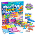 Made by Me Create Your Own Underwater Sand Art, Includes 6 Ocean-Themed Bottles, 8 Sand Colors, Glitter, & Funnel, Great Staycation or Group