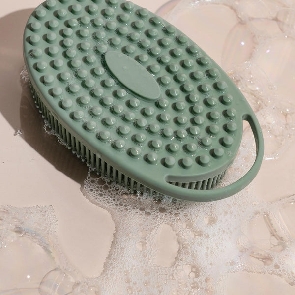 Ecotools Silicone Body Scrubber, for Gentle Cleansing & Exfoliating, 2-In-1 Silicone Scrubber & Body Massager, Hygienic & Durable Bath Accessory,