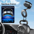 Plusacc Vacuum Magnetic Phone Holder for Car - Suction Cup Phone Mount 360Â° Rotatable Foldable Portable Strong Magnet Stand for Iphone 16/15/14/13
