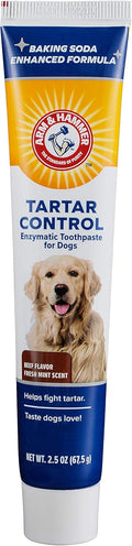 Arm & Hammer for Pets Tartar Control Enzymatic Toothpaste for Dogs Reduces Plaque & Tartar Buildup Safe for Puppies Beef Flavor, 2.5 Ounces Dog