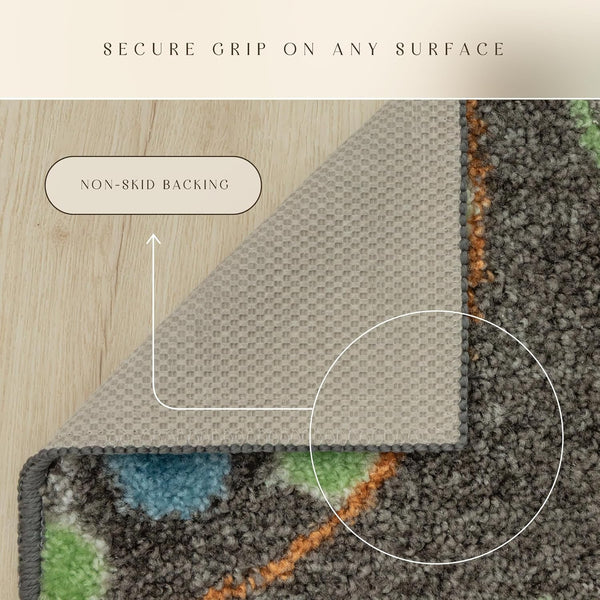 Maples Rugs Reggie Floral Kitchen Rug - Made in USA - Washable, Non Slip Indoor Carpet for Entryway, Foyer, Kitchen, and Bathroom, 1'8 X 2'10,